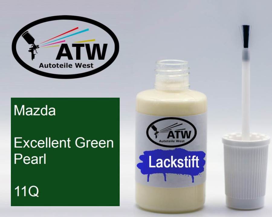 Mazda, Excellent Green Pearl, 11Q: 20ml Lackstift, von ATW Autoteile West.